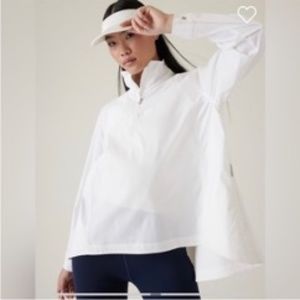 Athleta Advantage Poplin Top--White Size Large